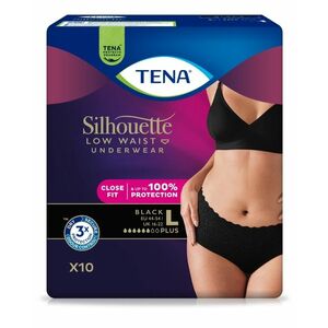 Tena Silhouette Low Waist Black Plus L inkontinenční kalhotky 10 ks obraz