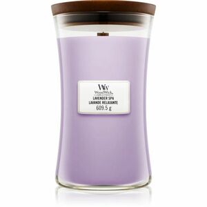 Woodwick Lavender Spa vonná svíčka s dřevěným knotem 609.5 g obraz