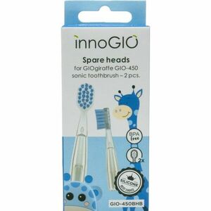 innoGIO GIOGiraffe Spare Heads for Sonic Toothbrush náhradní hlavice pro sonický bateriový zubní kartáček pro děti GIOGiraffe Sonic Toothbrush Blue 2 obraz