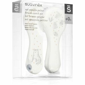 Suavinex Tigers Brush-comb Set sada pro děti od narození Grey 2 ks obraz