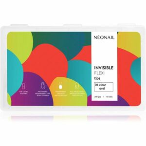 NEONAIL Flexi Tips Invisible umělé nehty typ 01 Clear Oval 300 ks obraz