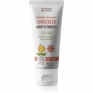 WoodenSpoon Baby & Family Sweet Mango ochranné opalovací mléko pro celou rodinu SPF 50 100 ml obraz