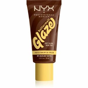 NYX Professional Makeup Buttermelt Glaze rozjasňující tónovací fluid SPF 30 odstín 09 Hazelnut Butta ml obraz