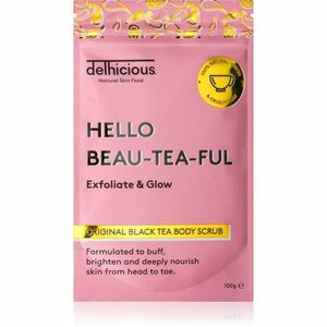 delhicious HELLO BEAU-TEA-FUL ORIGINAL BLACK TEA vyhlazující tělový peeling 100 g obraz