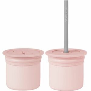 Minikoioi Sip+Snack Set jídelní sada pro děti Pinky Pink / Powder Grey 1 ks obraz