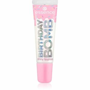 essence Birthday Bomb transparentní lesk na rty pro třpytivý lesk odstín 01 Cake My Day! 10 ml obraz