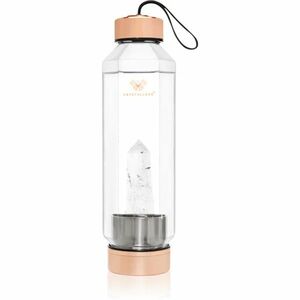 Crystallove Crystal Water Bottle skleněná láhev na vodu Hexagon-Clear Quartz 650 ml obraz