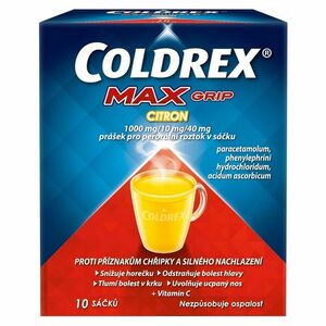 COLDREX MAXGrip Citron prášek pro perorální roztok 10 sáčků obraz