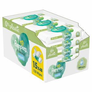 PAMPERS Harmonie aqua dětské čistící ubrousky 15 x 48 ks obraz