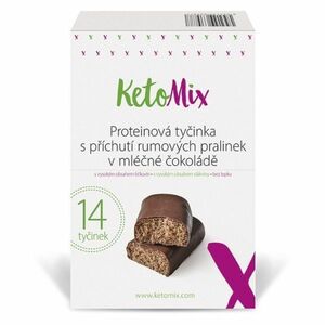 KETOMIX Proteinová tyčinka s příchutí rumových pralinek v mléčné čokoládě 14 kusů obraz