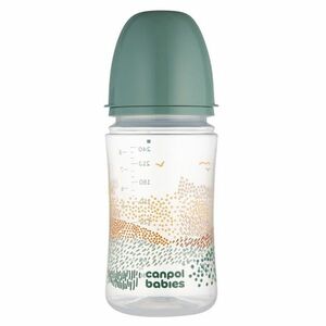 CANPOL BABIES Antikoliková lahev EasyStart MOUNTAINS zelená 240 ml obraz