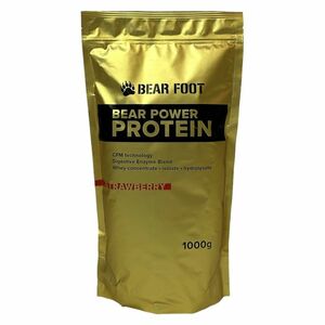 BEAR FOOT Bear power syrovátkový koncentrát CFM protein jahoda 1000 g obraz