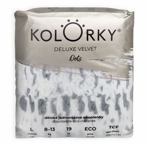 KOLORKY DELUXE VELVET Jednorázové EKO plenky puntíky L (8-13 kg) 19 kusů obraz