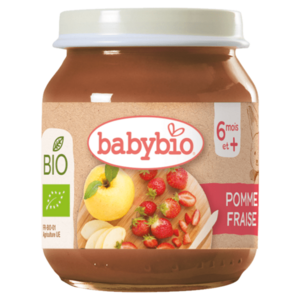 BABYBIO Bio jablko a jahody 6m+ 130 g obraz