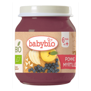 BABYBIO Bio jablko a borůvky 6m+ 130 g obraz