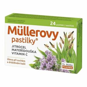 DR. MÜLLER Müllerovy pastilky s jitrocelem, mateřídouškou a vitaminem C 24 pastilek obraz