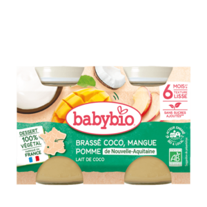 BABYBIO Brassé z kokosového mléka mango jablko 2x130 g obraz