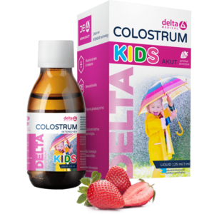 DELTA COLOSTRUM® KIDS Akut Jahoda Tekuté 125 ml obraz