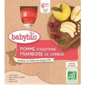 BABYBIO Jablko a malina 4 x 90 g obraz