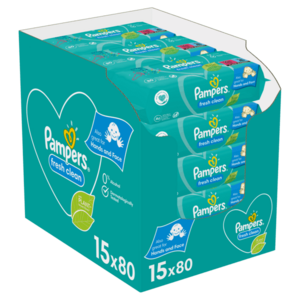 PAMPERS Fresh Clean XXL Vlhčené ubrousky 15 x 80 ks obraz