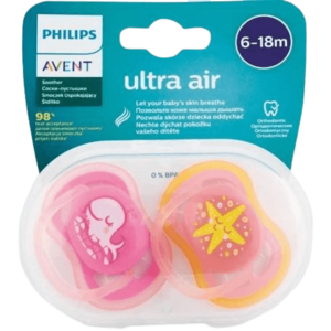 PHILIPS AVENT Šidítko Ultra air Pastel 6-18m dívka 2 ks obraz