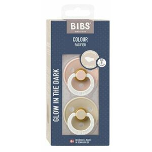 BIBS Colour Noční dudlíky z přírodního kaučuku - velikost 1, Blush/Vanilla 2 ks obraz