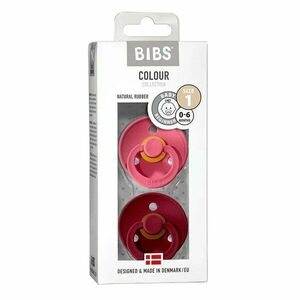 BIBS Colour Dudlíky z přírodního kaučuku - velikost 1, Coral/Ruby 2 ks obraz