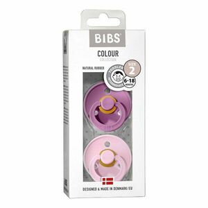 BIBS Colour Dudlíky z přírodního kaučuku - velikost 2, Levander/Baby Pink 2 ks obraz