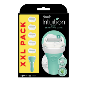 WILKINSON SWORD Intuition Sensitive Care XXL Strojek + náhradní hlavice 5 ks obraz