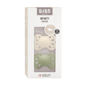 BIBS Infinity anatomické dudlíky ze silikonu, velikost 1, Ivory / Sage 2 ks obraz