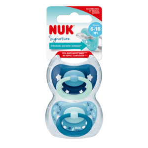 NUK Dudlík Signature 6-18m. BOX, kluk 2 ks obraz