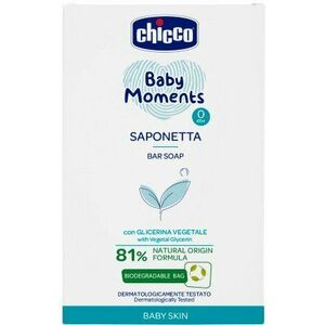 CHICCO Mýdlo na ruce tuhé s rostlinným glycerínem Baby Moments 81 % přírodních složek 100 g obraz