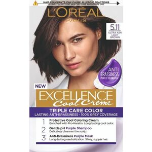 L'ORÉAL PARIS Excellence Cool Creme 5.11 Ultra popelavá světlá hnědá Permanentní barva obraz