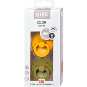 BIBS Barevné dudlíky z přírodního kaučuku, velikost 2, Honey Bee/Olive 2 ks obraz