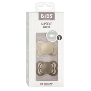 BIBS Supreme dudlíky kaučuk 0-6 měsíců, Vanilla/dark oak 2 ks obraz