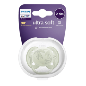 PHILIPS AVENT Šidítko Ultrasoft Premium 0-6m zelená obraz