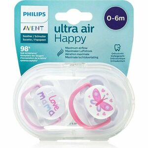 PHILIPS AVENT Šidítko Ultra Air 0–6 měsíců pro dívky 2 ks obraz