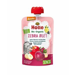 HOLLE Zebra Bee Bio ovocné pyré jablko, banán a červená řepa 100 g obraz