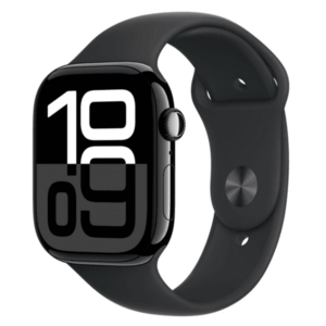 APPLE Watch Series 10 42mm Klavírně černý hliník s černým sportovním řemínkem M/L obraz