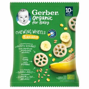 GERBER Organic chewing wheels křupavá kolečka s banánem 28 g obraz