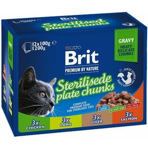 BRIT Premium Cat kapsa Sterilised Plate 12 x 100 g obraz