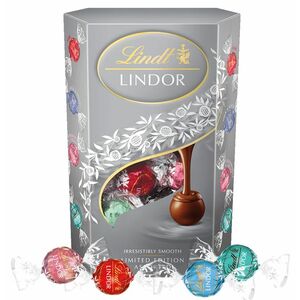 LINDT Lindt Lindor čokoládové pralinky směs stříbrný mix 337 g obraz