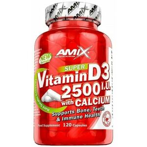 AMIX Vitamin D3 2500 I.U. s vápníkem 120 kapslí obraz