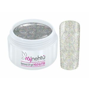 Ráj nehtů Barevný UV gel HOLO GLITTER 5 ml - Silver obraz