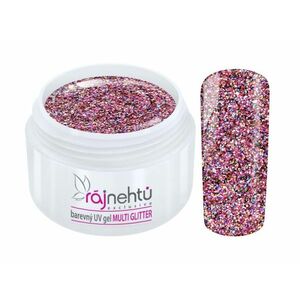 Ráj nehtů Barevný UV gel MULTI GLITTER 5 ml - Pink obraz