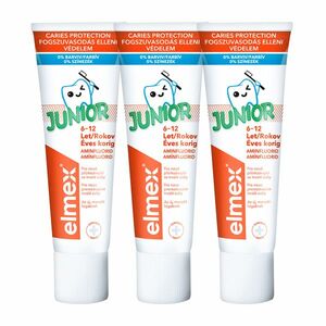 Elmex Dětská zubní pasta Junior Trio 3 x 75 ml obraz