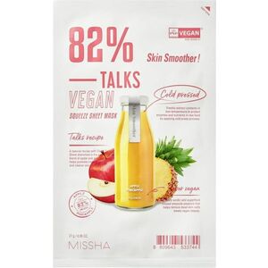 Missha Veganská pleťová maska Talks Vegan Squeeze Skin Smoother (Sheet Mask) 27 g obraz