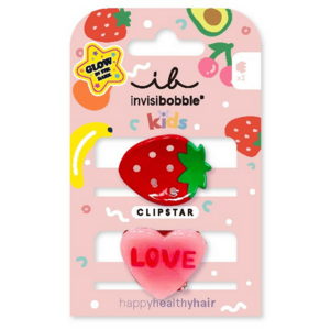 Invisibobble Skřipeček do vlasů Clipstar Glow Frutti Strawberry 2 ks obraz