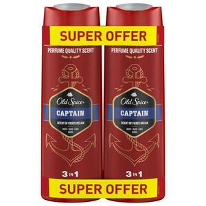 Old Spice Sprchový gel 3 v 1 Captain Duo 2 x 400 ml obraz