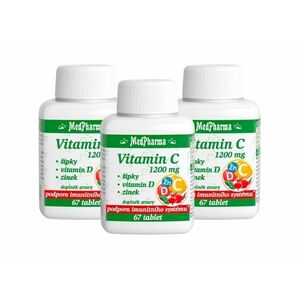 MedPharma Vitamin C 1200 mg + šípky, vitamin D, zinek - 67 tablet 3 kusy: 3x67 tbl. obraz